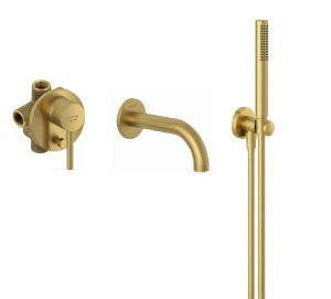 KLUDI BOZZ ZESTAW PODTYNKOWY WANNOWY ZŁOTO SZCZOTKOWANE 38737N076