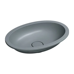 OMNIRES SHELL M+ umywalka podblatowa/wpuszczana w blat, 48 x 31 cm ash grey mat SHELL480UPAG