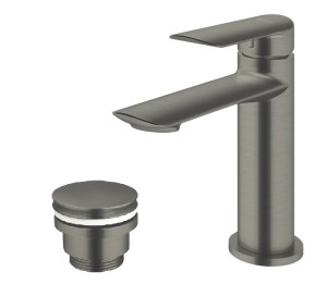 VEDO ALETTA GRAFITE Bateria umywalkowa grafit szczotkowany z korkiem klik-klak VBA5001/C/SG