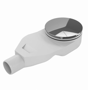 New Trendy Syfon brodzikowy Thino, kolor biały z pokrywą w kolorze beżowy-struktura S-0038/AK-0009