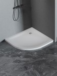 New Trendy MILD SATIN brodzik akrylowy półokrągły 80x80x4,5 cm biały B-0642