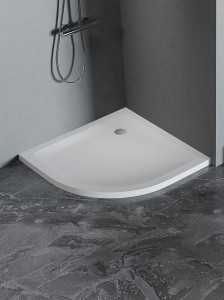 New Trendy MILD SATIN brodzik akrylowy półokrągły 90x90x4,5 cm biały B-0643