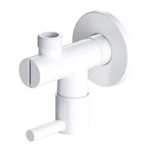 OMNIRES zawór kątowy 1/2" x 3/8" biały mat 8857WM