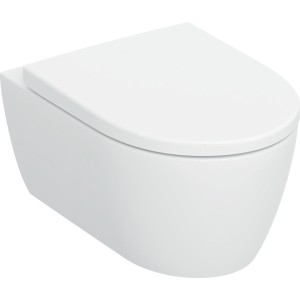 GEBERIT iCon miska WC wisząca, lejowa, ukryte mocowania, TurboFlush, z deską sedesową 503.046.00.1