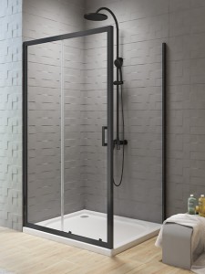 New Trendy Kabina prysznicowa New Varia Black 100x80 cm, czarny mat K-5148 