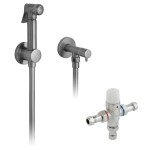 Vado Individual Bidetta z podtynkowym zaworem termostatycznym Gunmetal szczotkowany IND-SHATTAF/5001-BGM