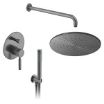 Vado Individual Zestaw prysznicowy podtynkowy z deszczownicą 30 cm Gunmetal szczotkowany IND-SS-ORI1-BGM