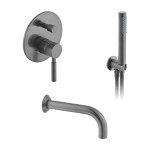 Vado Individual Zestaw wannowo-prysznicowy z wylewką naścienną Gunmetal szczotkowany IND-BS-ORI2-BGM