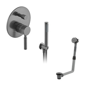 Vado Individual Zestaw wannowo-prysznicowy z napełnianiem wanny i słuchawką prysznicową Gunmetal szczotkowany IND-BS-ORI1-BGM