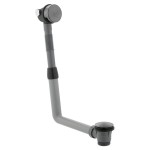 Vado Individual Syfon Odpływ wannowy, napełnianie przez przelew, korek klik-klak, wyciągany filtr Gunmetal szczotkowany IND-2389-RO-BGM