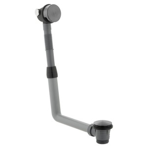 Vado Individual Syfon Odpływ wannowy, napełnianie przez przelew, korek klik-klak, wyciągany filtr Gunmetal szczotkowany IND-2389-RO-BGM