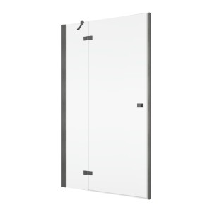 Ronal ANNEA DRZWI 80 cm lewe JEDNOCZĘŚCIOWE ZE ŚCIANKĄ STAŁĄ W LINII Gunmetal szczotkowany AN13G08002607