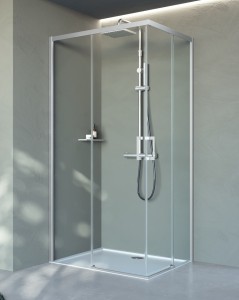 Novellini CLICK AH jeden element do kabiny narożnej suwanej rozmiar 110 cm profil srebrny,do KABINA NAROŻNA, 2 POLA STAŁE + 2 SEGMENTY PRZESUWNE