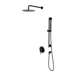 OMNIRES Y system prysznicowy podtynkowy, 2-wyjściowy czarny półmat SYSY47BL