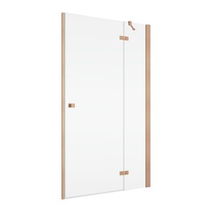 Ronal ANNEA DRZWI 90 cm prawe JEDNOCZĘŚCIOWE ZE ŚCIANKĄ STAŁĄ W LINII Miedź szczotkowana AN13D09002707