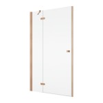 Ronal ANNEA DRZWI 110 cm lewe JEDNOCZĘŚCIOWE ZE ŚCIANKĄ STAŁĄ W LINII Miedź szczotkowana AN13G11002707