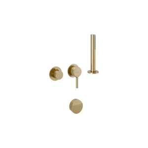 Excellent Pi Zestaw prysznicowo-wannowy podtynkowy, 2 funkcyjny, Dry Box, syfon Hover, złoty szczotkowany AREX.1244.K.06GB