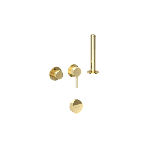 Excellent Pi Zestaw prysznicowo-wannowy podtynkowy, 2 funkcyjny, Dry Box, syfon Hover, złoty połysk AREX.1244.K.06GL