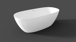 RIHO VITALLE VitaLux Wanna wolnostojąca 1700 x 800 x 580 mm biały połysk z korkiem klik-klak i nakładką na przelew w białym kolorze B092009005