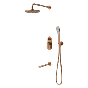 VEDO ALETTA Rosso Kompletny system wannowo-natryskowy podtynkowy I deszczownica 25 cm SZCZOTKOWANA MIEDŹ VBA5231/25/SM