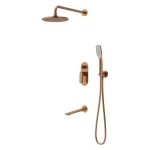 VEDO ALETTA Rosso Kompletny system wannowo-natryskowy podtynkowy I deszczownica 30 cm SZCZOTKOWANA MIEDŹ VBA5231/30/SM