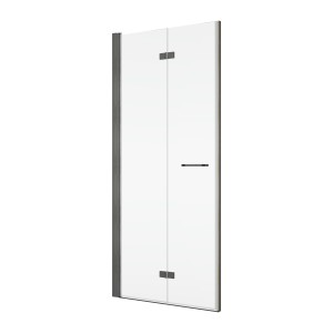 Ronal SOLINO DRZWI 100 cm lewe DRZWI DWUCZĘŚCIOWE SKŁADANE Gunmetal szczotkowany SOLF1G1002607