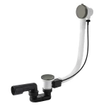 VEDO Minimalista I Przelew wannowy z korkiem automatycznym 70cm grafit szczotkowany 246M/70/SG