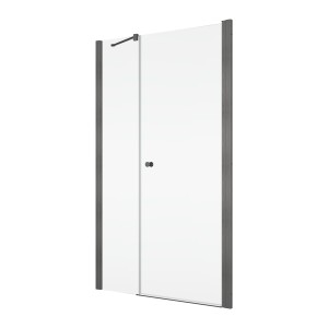 Ronal SOLINO DRZWI 110 cm DRZWI JEDNOCZĘŚCIOWE ZE ŚCIANKĄ STAŁĄ W LINII Gunmetal szczotkowany SOL3111002607