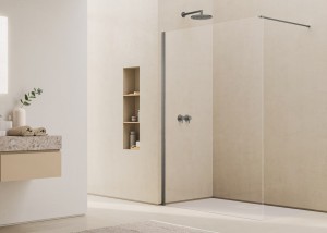 Ronal EASY 2.0 D40 WALK-IN - Ścianka 150 cm wolnostojąca z profilem przyściennym Gunmetal szczotkowany