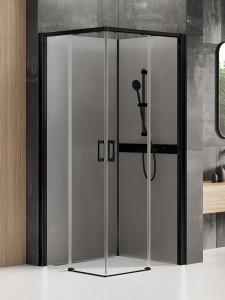 New Trendy PRIME BLACK 2D kwadratowa czterościenna Kabina prysznicowa 80x80 cm K-5801