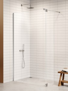 New Trendy NESTA CHROM ścianka Walk-in U 8 mm 70 cm+dodatkowe skrzydło wahadłowe 40 cm K-5811