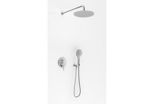 KOHLMAN Axel BRUSHED NICKEL Zestaw prysznicowy z deszczownicą 30 cm QW210ABNR30