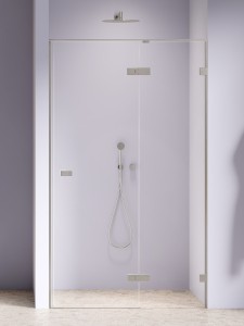 New Trendy OXIA NICKEL BRUSHED Drzwi wnękowe 100 cm prawe pojedyncze wahadłowe, zawias na małej ściance AXJ-1090