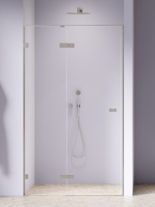 New Trendy OXIA NICKEL BRUSHED Drzwi wnękowe 110 cm lewe pojedyncze wahadłowe, zawias na małej ściance AXJ-1091