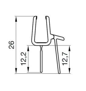 Sanswiss Ronal uszczelka pozioma progowa 6 mm 52203