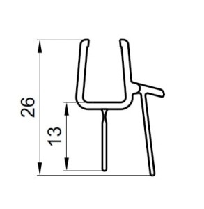 Sanswiss Ronal uszczelka pozioma progowa 8 mm 52202