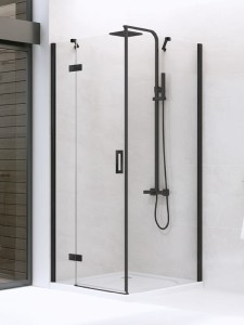 New Trendy NEW RENOMA BLACK Kabina prysznicowa LEWA 80x80 cm D-0201A/D-0110B