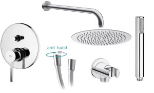 PAFFONI STICK ZESTAW PODTYNKOWY Z DESZCZOWNICA 40 CM CHROM