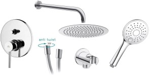 PAFFONI STICK ZESTAW PODTYNKOWY Z DESZCZOWNICA 25 CM CHROM