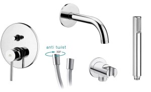 PAFFONI STICK ZESTAW PODTYNKOWY WANNOWY Z WYLEWKĄ 245 MM CHROM