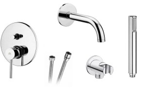 PAFFONI STICK ZESTAW PODTYNKOWY WANNOWY Z WYLEWKĄ 175 MM CHROM