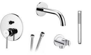 PAFFONI STICK ZESTAW PODTYNKOWY WANNOWY Z WYLEWKĄ 245 MM CHROM