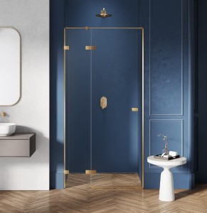 New Trendy AVEXA GOLD drzwi prysznicowe LEWE 100 cm złoto szczotkowane EXK-1718