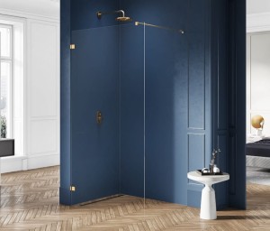 New Trendy AVEXA GOLD ścianka prysznicowa 8 mm Walk-in 80 cm złoto szczotkowane EXK-1817
