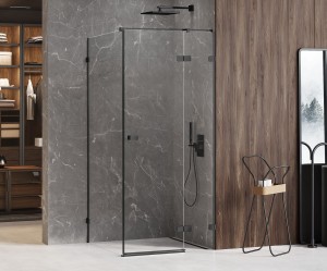 New Trendy AVEXA BLACK Kabina prysznicowa PRAWA 110x100 cm czarny mat EXK-1836