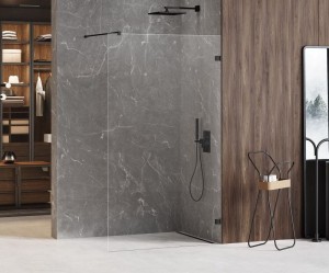 New Trendy AVEXA BLACK ścianka prysznicowa 8 mm Walk-in 60 cm czarny mat  EXK-1971