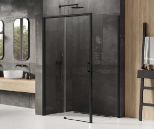 New Trendy PRIME BLACK KABINA PRYSZNICOWA 100X100 cm LEWA D-0316A/D-0130B