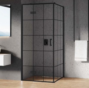 New Trendy Kabina prysznicowa NEW RENOMA BLACK 90X80 cm LEWA D-0273A/D-0164B-WP 