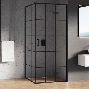 New Trendy Kabina prysznicowa NEW RENOMA BLACK 100X90 cm PRAWA D-0381A/D-0119B-WP  