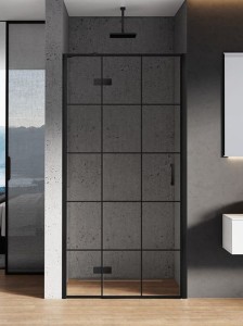 New Trendy Drzwi wnękowe NEW RENOMA BLACK  90cm LEWA D-0271A